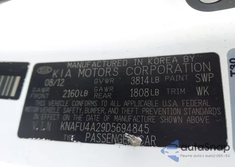 2013 Kia Forte Ex from USA, damaged, VIN KNAFU4A29D5694845